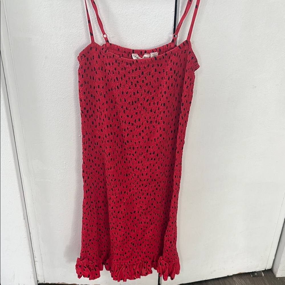 Red and Black Spaghetti Strap Dress